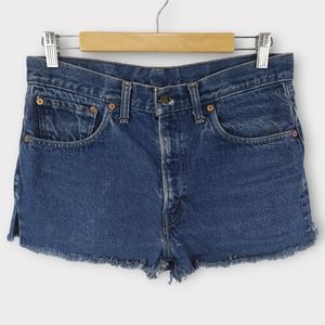 Vintage 70s/80s Levis 517 Jean Denim Cutoff Shorts Dark Wash High Rise 31